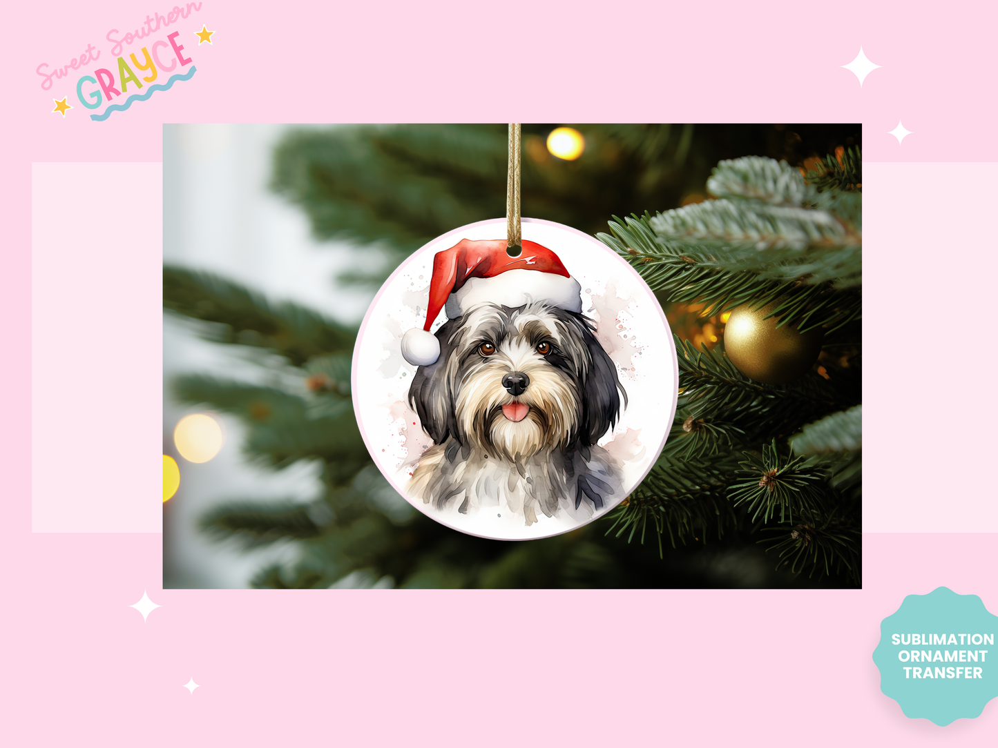 ORNAMENT SUBLIMATION TRANSFER - DOG BREADS