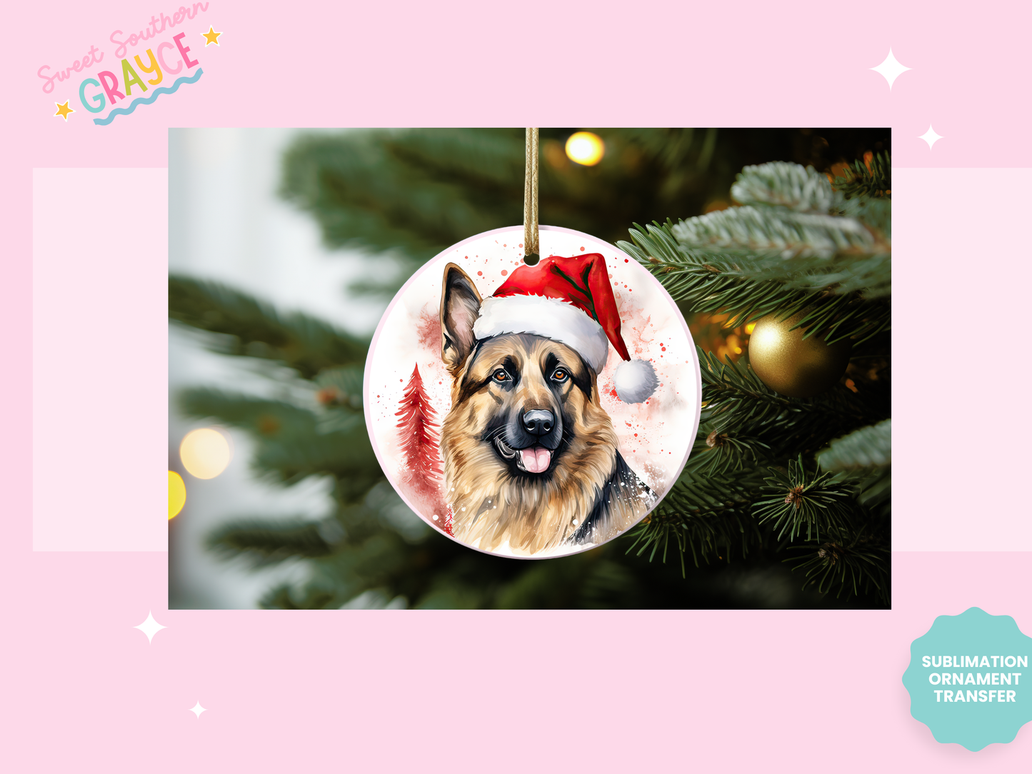 ORNAMENT SUBLIMATION TRANSFER - DOG BREADS