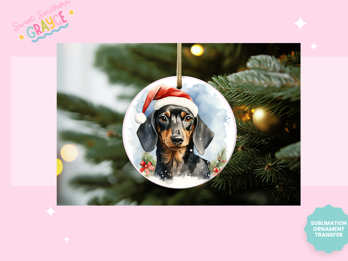 ORNAMENT SUBLIMATION TRANSFER - DOG BREADS