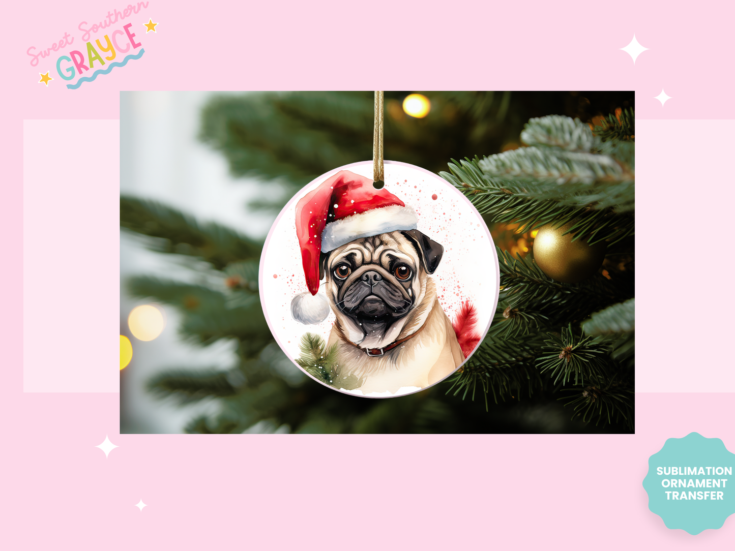 ORNAMENT SUBLIMATION TRANSFER - DOG BREADS