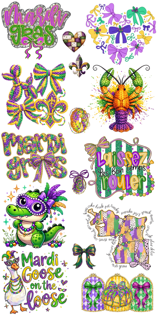 DTF 22x48 GANG SHEET- MARDI GRAS